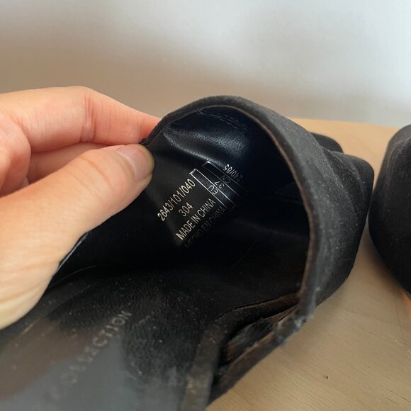 Suede Open Square Toe Mules - Picture 4 of 5